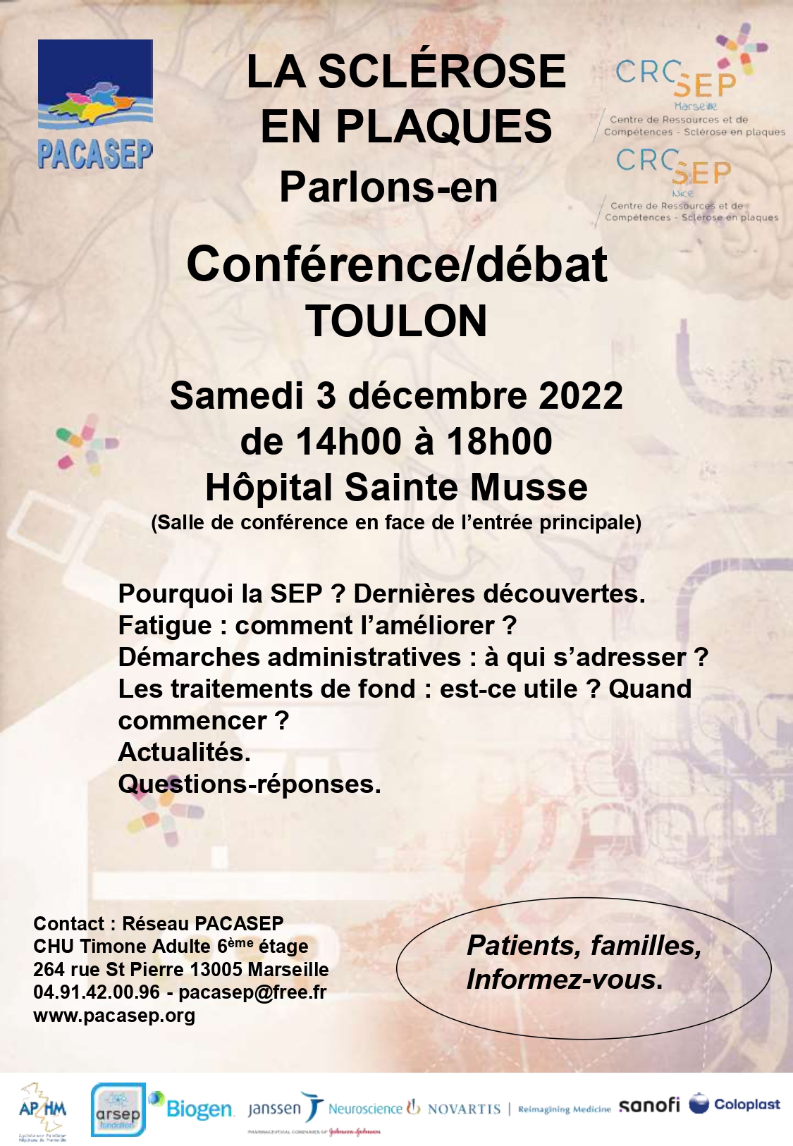 Conférence "La sclérose en plaques, parlons-en"