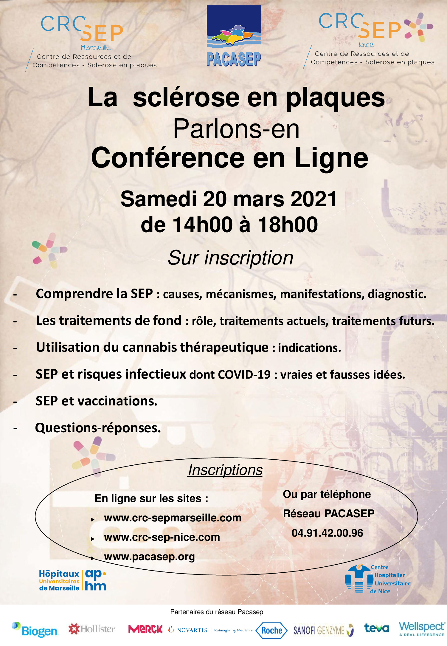 Conférence grand public en ligne "La sclérose en plaques, parlons-en "