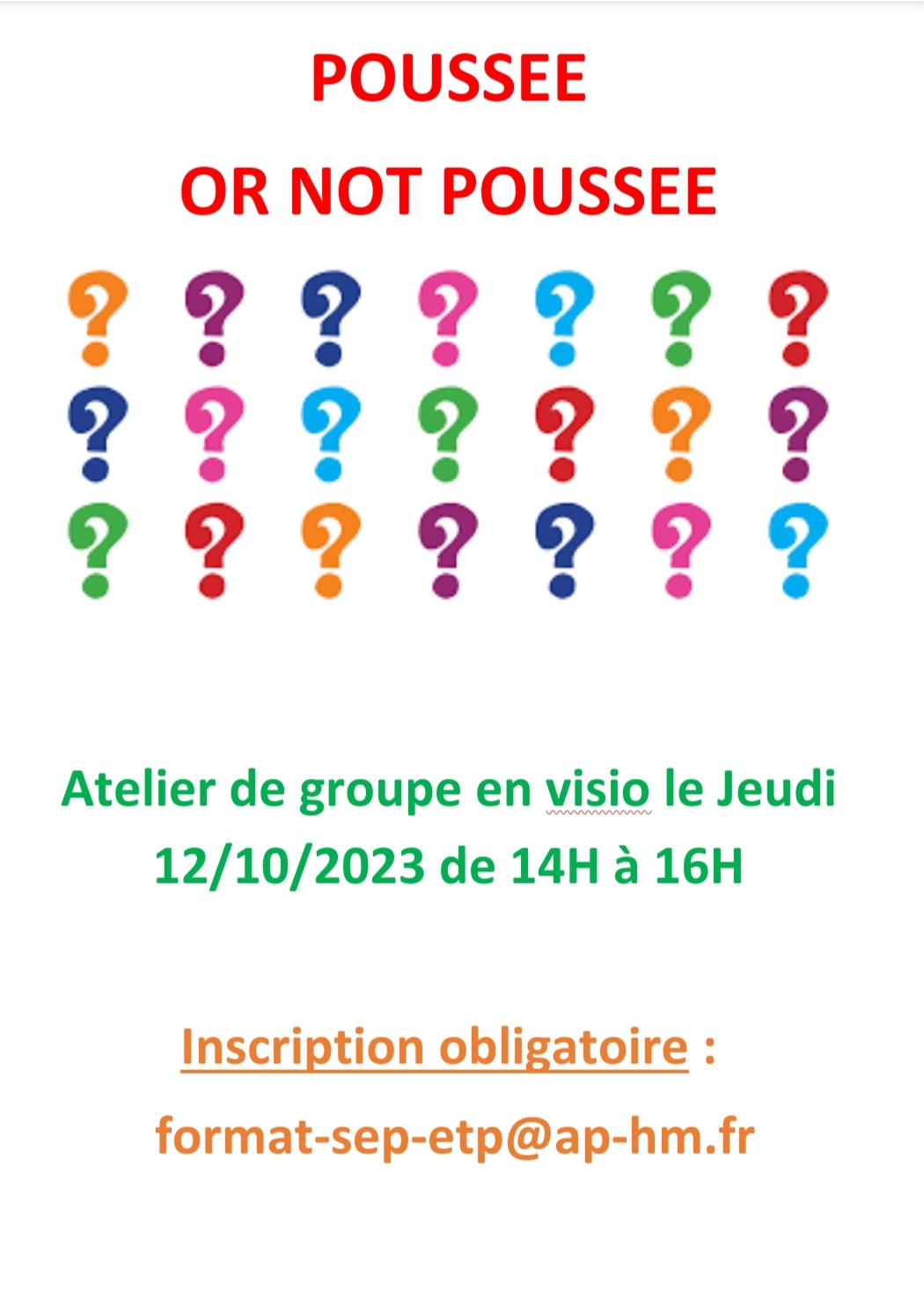 ATELIER POUSSÉE EN VISIO