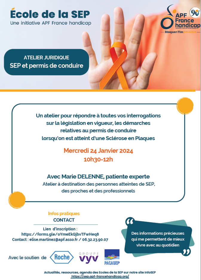 l'école de la SEP propose un atelier juridique : SEP et permis de conduire